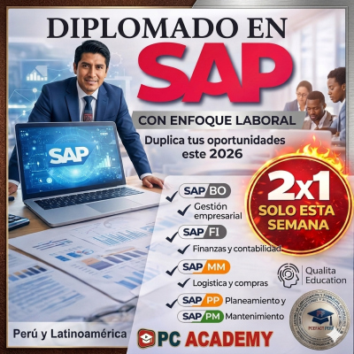 Diplomado en SAP con Enfoque Laboral 2026 — Modulos BO, FI, MM, PP y PM (Casos Reales de Empresa)
