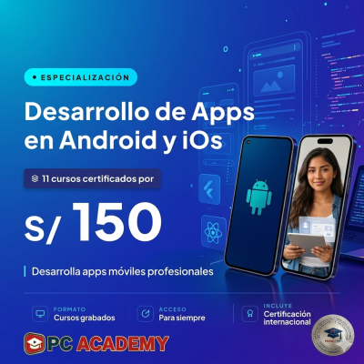 Especializacion en Desarrollo de Apps Android e iOS 2026 — 11 Cursos Certificados (Kotlin, Swift, Flutter y React Native)